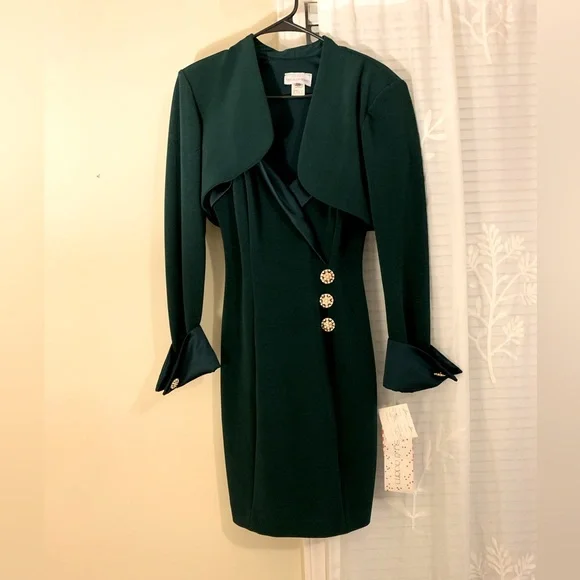 Betsy & Adam | Dresses | Betsy Adam Nwt Vintage Green Cocktail Dress And  Jacket | Poshmark